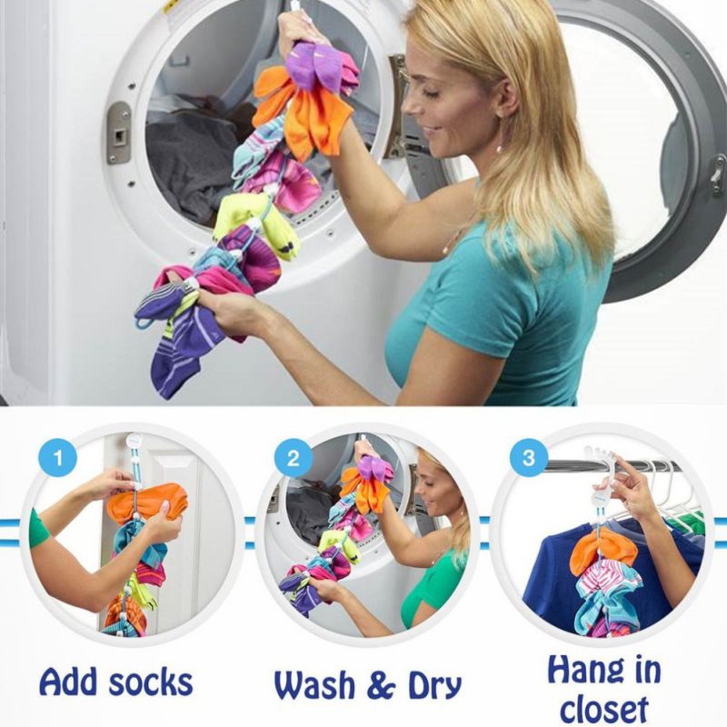 Socks Storage Organizer Sock Adjustable Non-slip Hanging Rope Hook Clips Sock Cleaning Aid Tool Socks Drying Hanger Clothesline