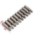 10Pcs 1/4" 25mm Pozidriv PZ1 Screwdriver Bit Set Repair Tools ScrewdriversKit Hex Shank Drill Bit For Power Household Hand Tools