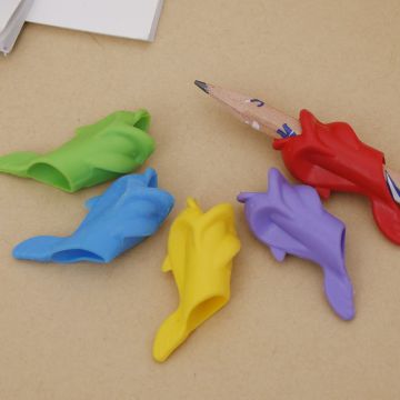 5PCS/Pack Silicone Dolphin Fish Style Children Students Pencil Holder Pen writing Posture Correction Gift