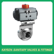 DIN Hygienic Clamp Butterfly Valves Pneumatic Actuator