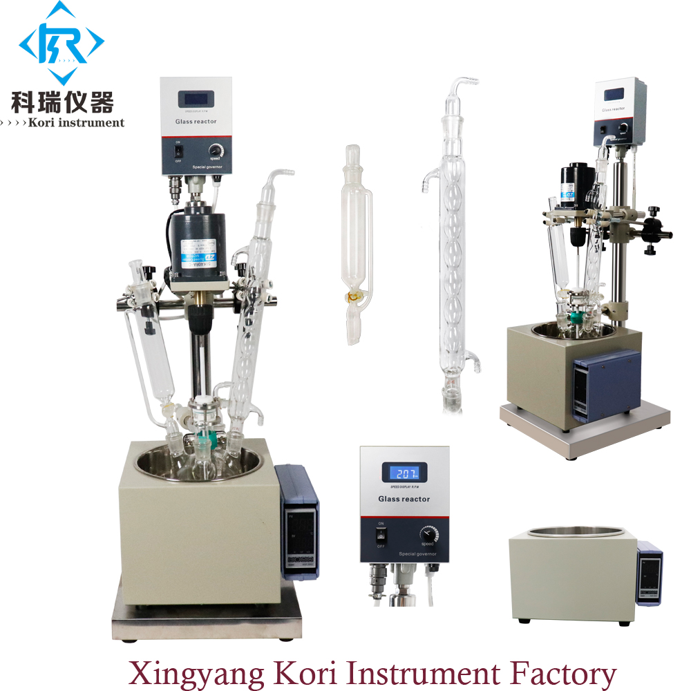 DF-2L lab equipment for laboratory /single layer chemical high vacuum pressure glass reactor for heating stirring reaction flask