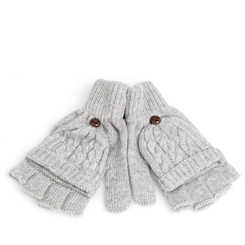 Women woolen solid Winter Soft Fingerless Gloves Mittens Knitted Glove Hand Warmer