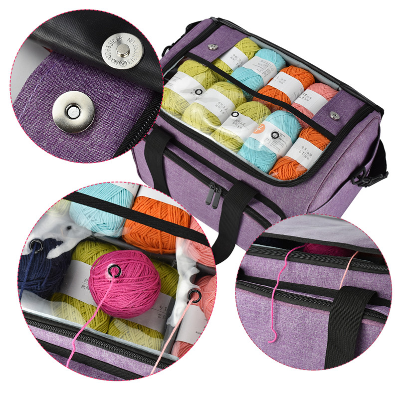 Big Capacity Yarn Tote Storage Bag Household Portable Knitting Bag Wool Crochet Hooks Knitting Needles Sewing Set Organizer Bag