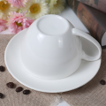 European Coffee Cup and Saucers Set Home Cafe Pure White Ceramic Milk Cup Gift Handmade Porcelain Drinkware for Table