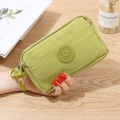 LITTHING Fashion Womens Wallets Solid 3 Layer Canvas Phone Bag Short Wallet Three-Layer Zipper Coin Card Key Purse Makeup Bag
