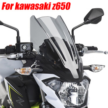 For Kawasaki Z650 2017 2018 2019 Windscreen Windshield Shield Screen with Bracket