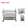 Large thick plastic dining car Three-story stainless steel office dining car hotel trolleys wine carts