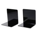 2Pcs Black Acrylic Bookends L-shaped Desk Organizer Desktop Book Holder School Stationery Office Accessories Dropshipping