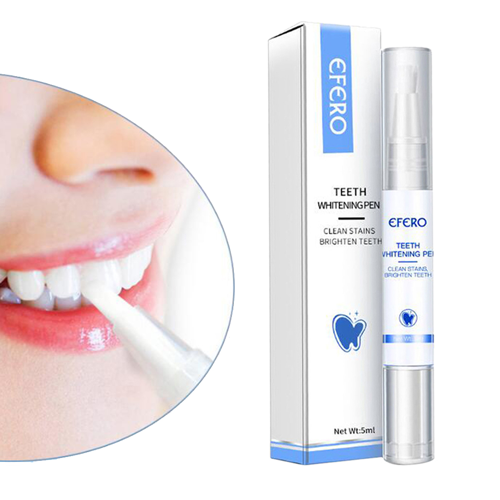 EFERO 5ml Teeth Whitening Pen Cleaning Serum Remove Plaque Stains Tools Whiten Teeth Oral Hygiene Tooth Whitening Pen