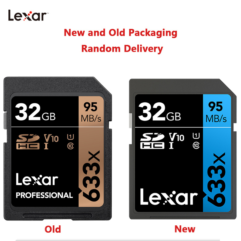 Lexar 32GB 16GB 64GB Class 10 SD SDHC SDXC Memory Card in SD card 128GB 256GB 95MB/s for Digital SLR camera and HD camera