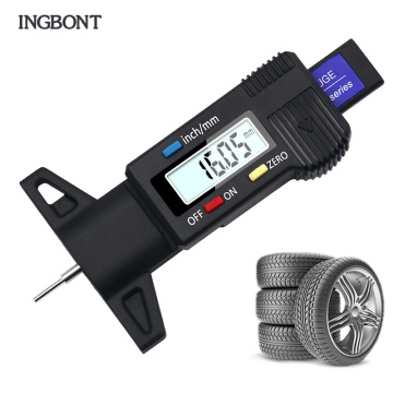 INGBONT Auto Wear Detection Measuring Tool Caliper Thickness Gauges Tread Brake Pad Shoe Tire Digital Car Tyre Depth Gauge Meter