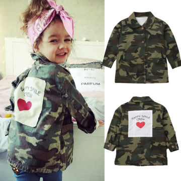 2018 New Fashion Autumn Infant Kids Boys Girls Jacket Coat Camouflage Long Sleeve Single Breasted Back Print Warm Jacket 2-8Y