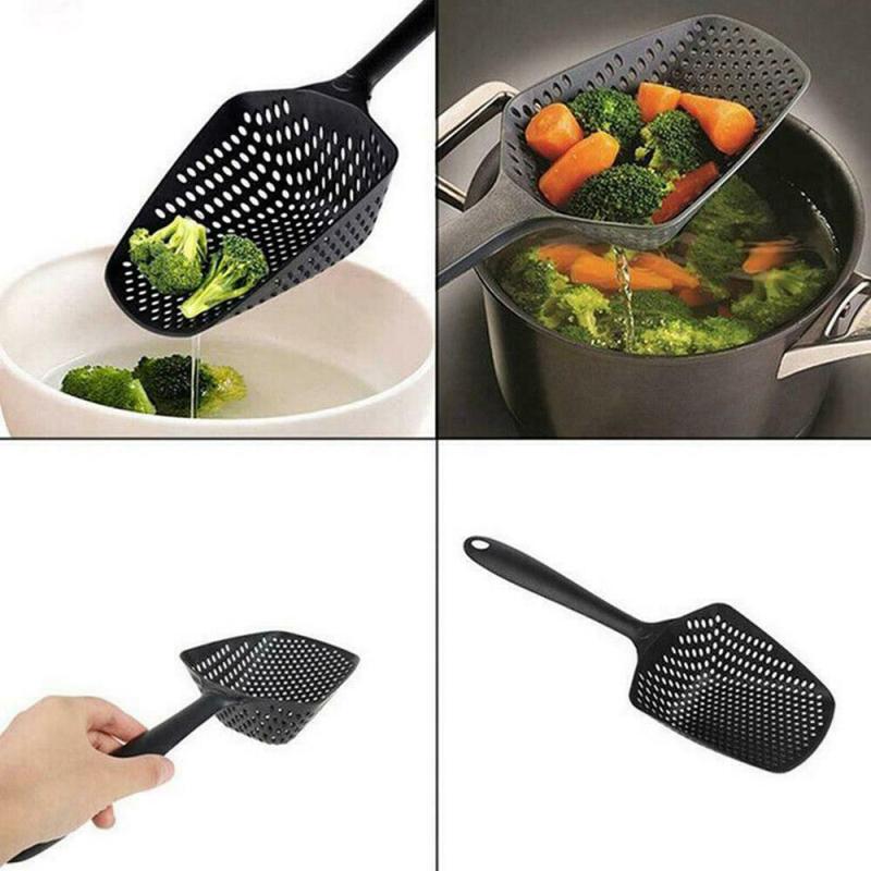 Soup Filter Cooking Shovel Vegetable Strainer Scoop Nylon Spoon High temperature pressure resistant Kitchen Strainer Tools