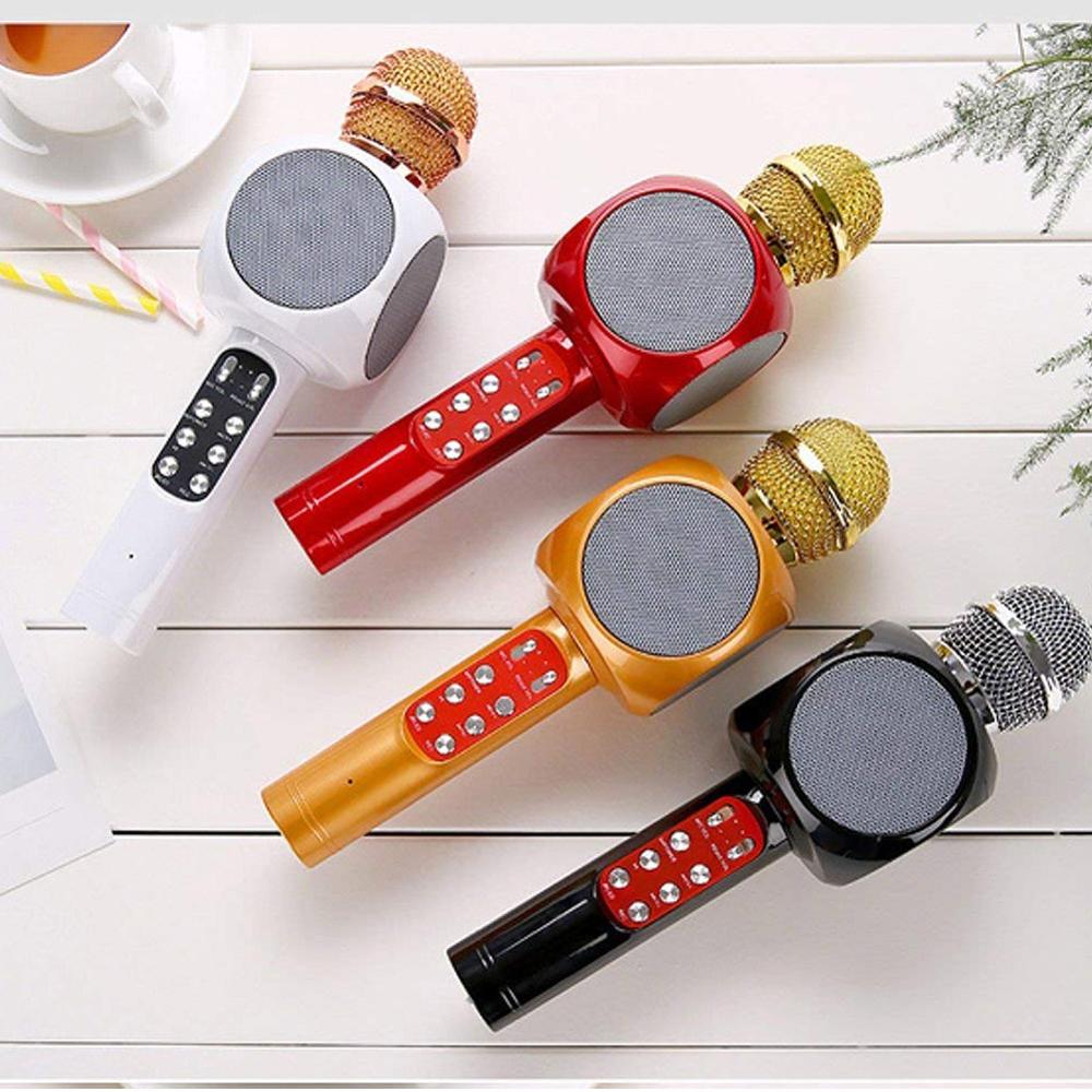 WS1816 Handheld Microphone Wireless Bluetooth Condenser Karaoke Microphone USB Player Mic Speaker For Home KTV PK WS858