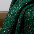 The Cloth France Green Sequins Tweed Fabrics Autumn Jacket Dress Suits Garment Materials The Sewing Cloth Meter Freeshipping