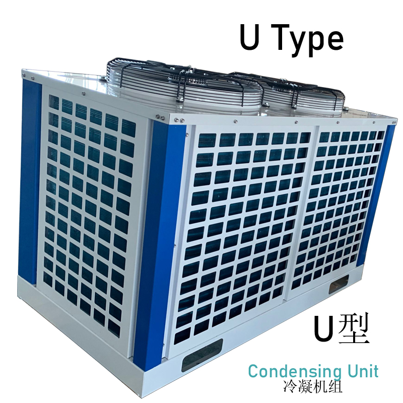10HP HMBP piston compressor unit with fin & tube heat exchanger condenser is great for varous moulds temperature controlling