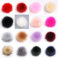 15cm Solid & Colorful Raccoon Fur Ball Fur Pom Poms For Women And Children Winter Hat And Cap Beanies Fur Pompom DIY Accessory