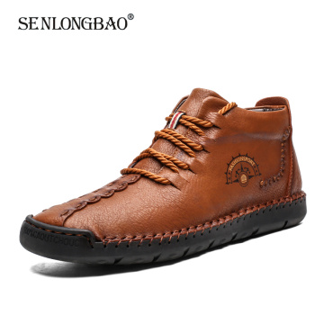 New Winter Men Waterproof Leather Ankle Boots Men Warm Plush Snow Boots Spring Autumn Fashion Men Casual shoes Big Size 39-50