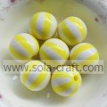Lovely Jewelry! 12mm 500pcs/lot Yellow Striped Wholesales Diy Charms Beads,Cheap Loose Round Resin Beads ! Necklace Making Bea