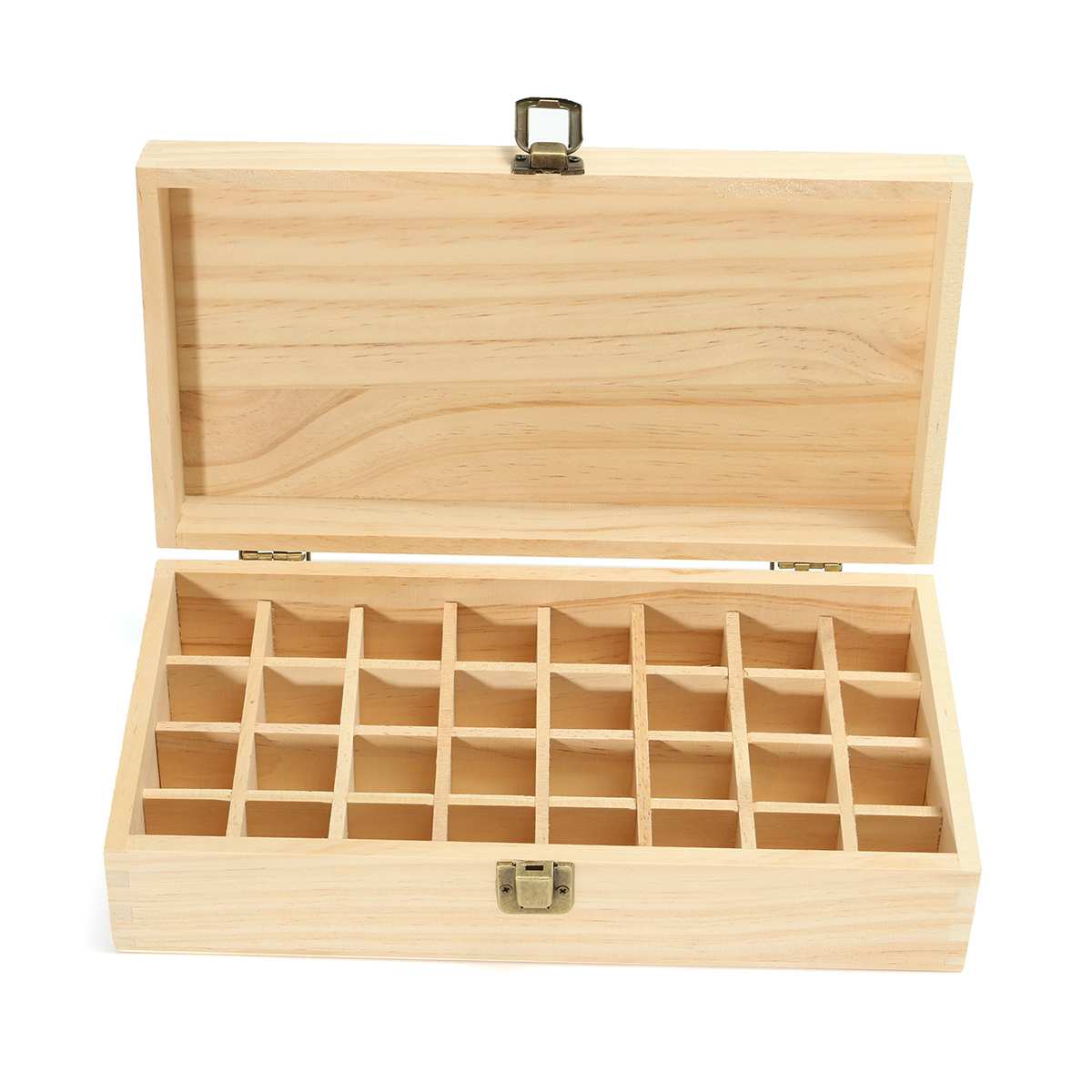 32 Grid Wooden Storage Box Organizer Essential Oil Bottles Jewelry Treasure Case Makeup Cosmetics Organizer For Home