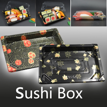 50pcs 190*130*45mm Sushi Packing boxes biodegradable plastic disposable Sushi packing box A variety of styles NO.5.