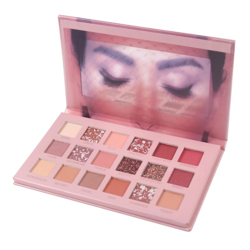 18 Color Changeable Pink Eye Shadow Palette Makeup Matte Shimmer Glitter Eyeshadow Powder Waterproof Pigment TSLM1