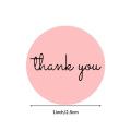 500 Pcs Thank You Stickers Pink Paper Labels Scrapbooking For Wedding Gift Business Packaging Seal Labels Stationery Stickers