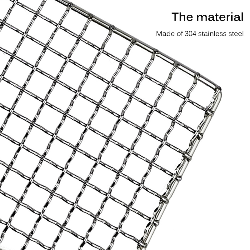 BBQ Mesh Stainless Steel Square BBQ Grill Mesh Home Roast Nets Bacon Grill Tool Metal Firing Mesh Outdoor Camping Kitchen Tools