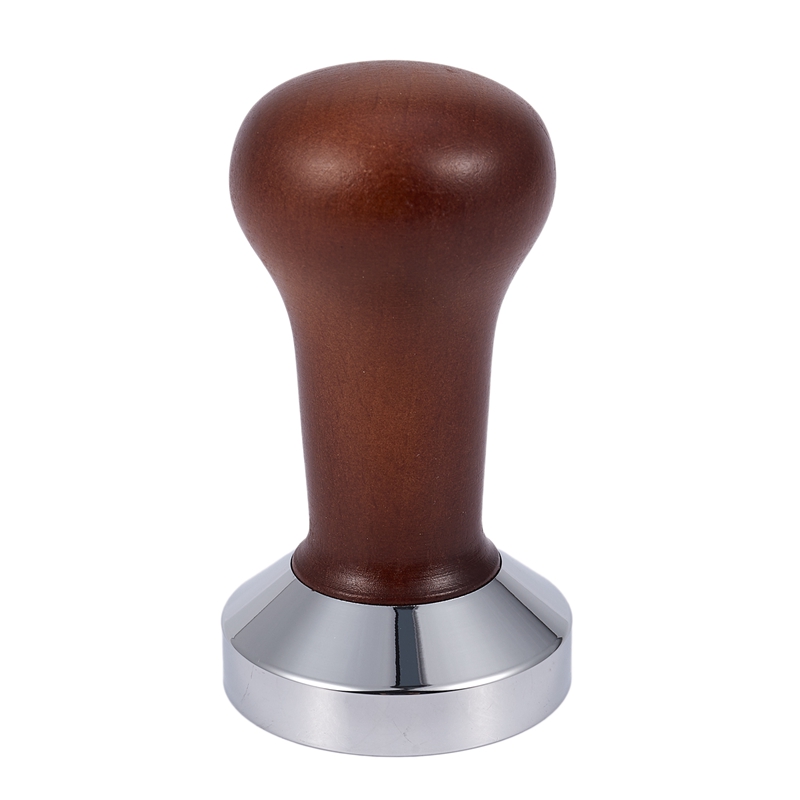 Coffee Tamper Wooden Handle Barista Espresso Machine Grinder 51mm for Coffee and Espresso Powder Hammer Coffee Color