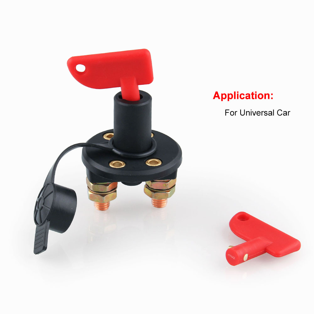 12V 24V Red Key Cut Off Battery Main Kill Switch Vehicle Car Modified Isolator Disconnector Car Power Switch for Auto truck boat