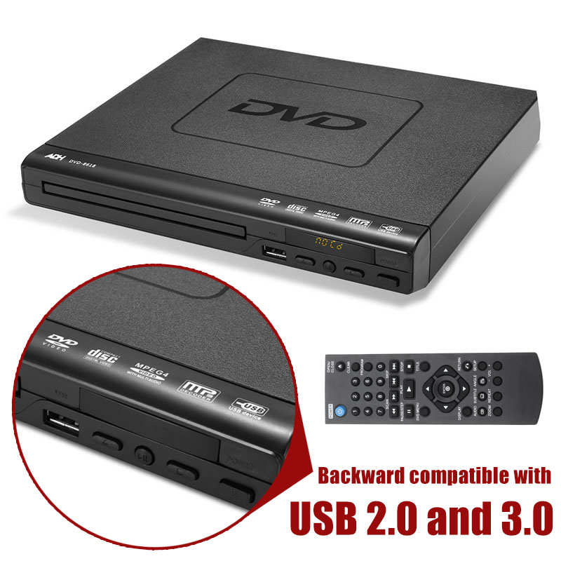 Mini USB 2.0 3.0 DVD Player Multiple Region Playback CD SVCD VCD MP3 Player LED Display Dual Disc DVD Player With Romote Control