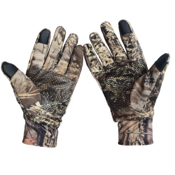 Hunting Gloves Full Finger Outdoor Touch Screen Bionic Full Reed Camouflage Gloves Anti-slip Fishing Shooting Gloves Elastic