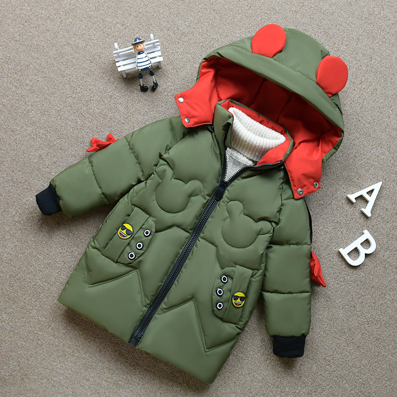 Kids Girls Jacket Autumn Winter Jacket For Girls Coat Baby Warm Hooded Outerwear Coat Girl Mickey Clothing Children Down Parkas