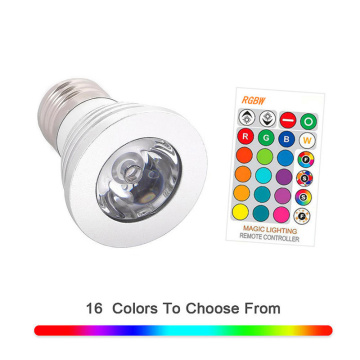 E27/GU10/GU5.3 LED colorful spotlight RGB3w remote control lamp cup for home decoration