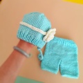 2Pcs Baby Hat Pants Set Newborn Photography Props Cap Shorts Kit Infants Photo Shooting Clothing Outfits 0-3 Month