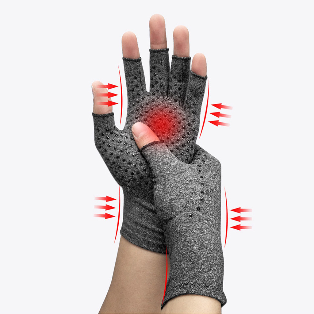 1 Pair Compression Arthritis Gloves Premium Arthritic Joint Pain Relief Hand Gants Therapy Open Fingers Compression Mittens