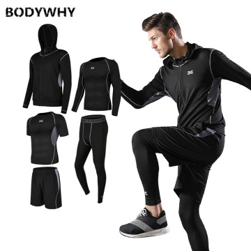 6Pcs/Set Men's Tracksuit Gym Fitness Compression Sports Suit Clothes Running Jogging Sport Wear Tight Quick Dry Running Sets New