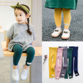 Children Kids Leggings Age 3-8y Cotton Pantyhose Solid Color Leggins Girls Pants Trousers RENDER Pants Ninth