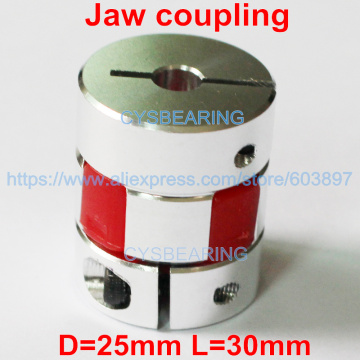 CNC Flexible plum coupler D25 L30 Jaw shaft coupling 4 5 6 6.35 7 8 9 9.525 10 11 12 12.7mm