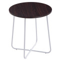 Modern Round Sofa Bedside Table Coffee Table Dark Brown Desktop Bedroom Living Room Furniture Ship From US NO TAX