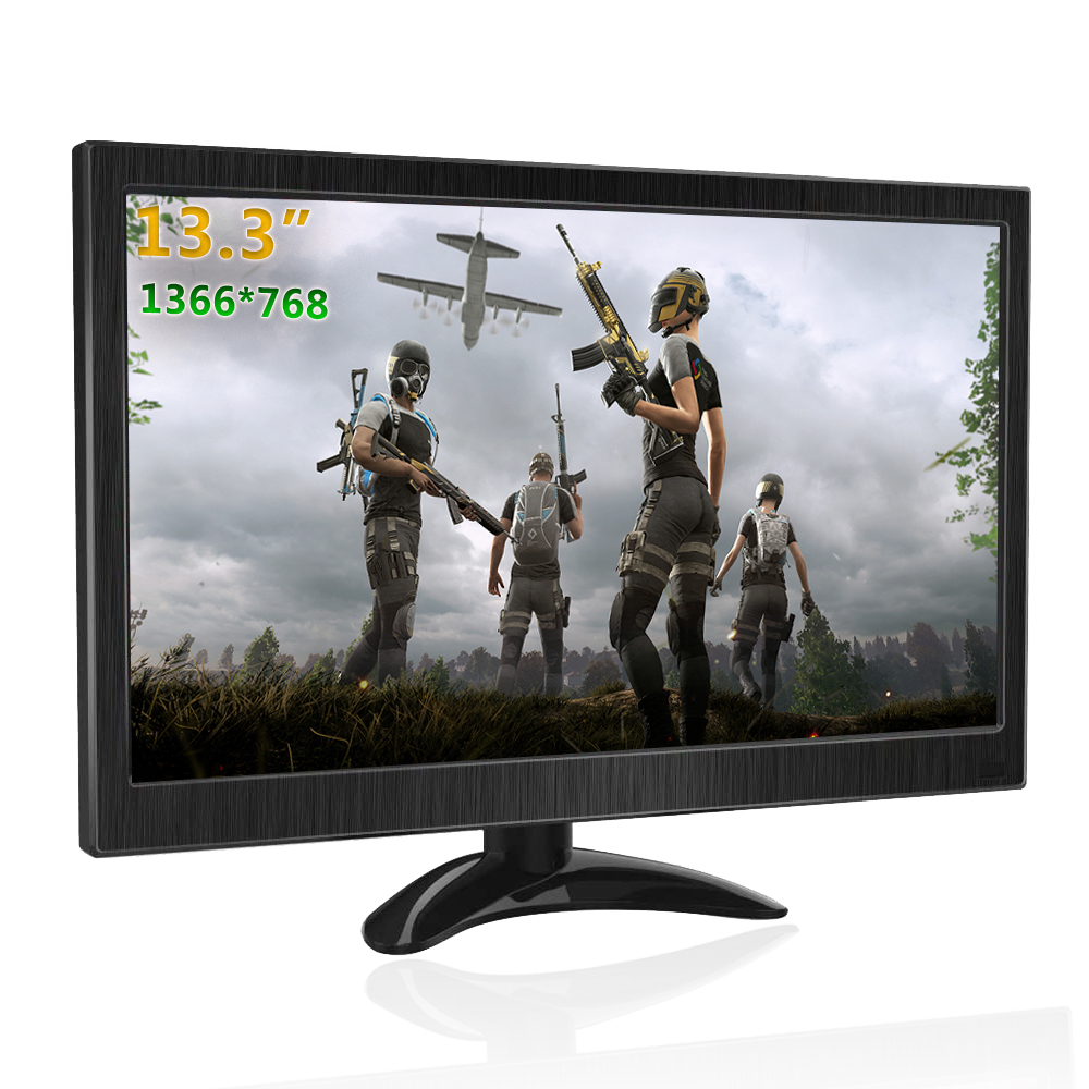 13.3 inch Portable Monitor 1366x768 Gaming PC Monitor HDMI LCD Monitor Portable for PS4 Raspberry Pi Xbox CCTV Portable Monitor