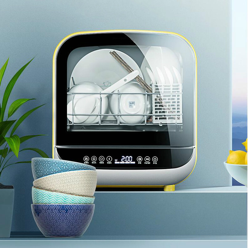 220V Household automatic dishwasher intelligent small desktop dishwashers 70 ° high temperature