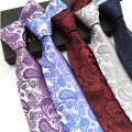 New Striped Silk Tie 8cm Luxury Paisley Necktie Red Bule Purple Neck Tie For Men Formal Business Wedding Party Ties