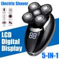 5D Electric Shaver For Men Bald Head Polish Hair Clipper Trimmer Floating 5 Blade Heads Shaving Machine Rechargeable Razors