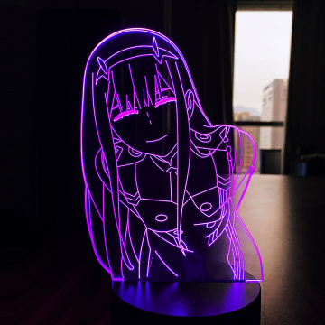 Led Night Light Zero Two Figure Table 3d Lamp Light Anime Waifu Gift Darling In The Franxx Zero Two Lamp for Bed Room Decor