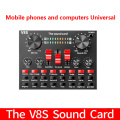 V8S Bluetooth 4.2 Audio Broadcast Headset Microphone Webcast Live Sound Card External USB Headset Microphone Live Karaoke Player