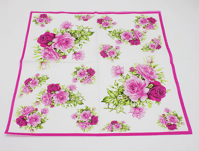 10pcs 33*33cm Pink Purple Flower theme paper napkins serviettes decoupage decorated for wedding party virgin wood tissues