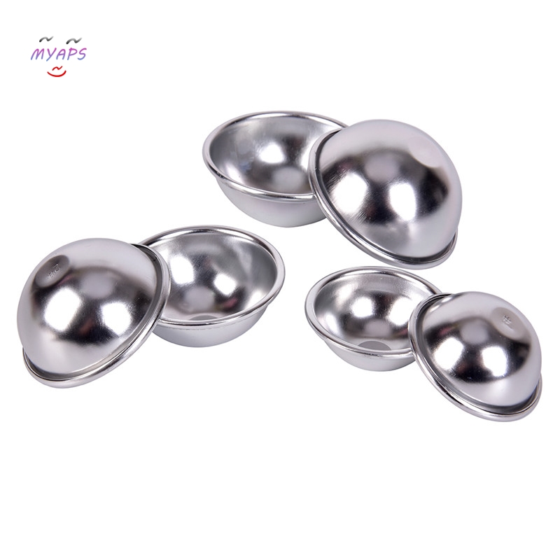 6pcs/3 sets Bath Bomb Molds Aluminum Alloy Ball Sphere Bath Bomb Mold Cake Baking Pastry Mould