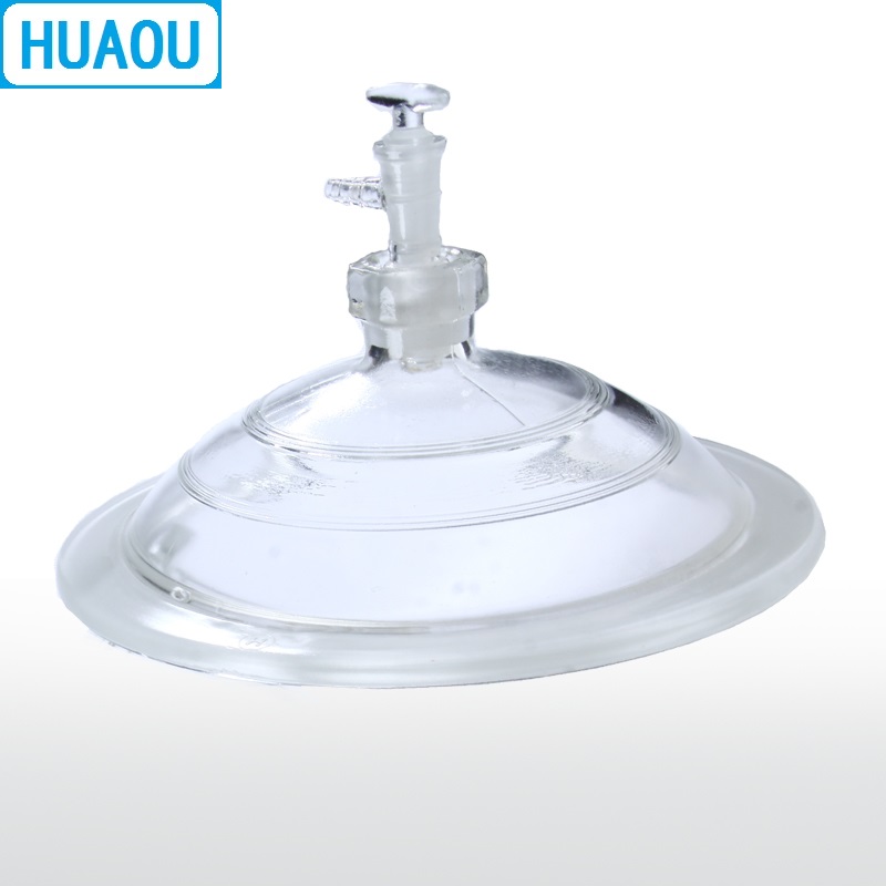 HUAOU 350mm Vacuum Desiccator with Ground - In Stopcock Porcelain Plate Clear Glass Laboratory Drying Equipment