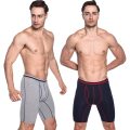 3 Pack Men's Long Leg Boxer Shorts Briefs Cotton Multipack Open Fly Pouch Sports Underpants Underwear Panties for Men
